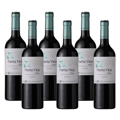 Case of 6 Puerta Vieja Rioja Tinto 75cl Red Wine Wine